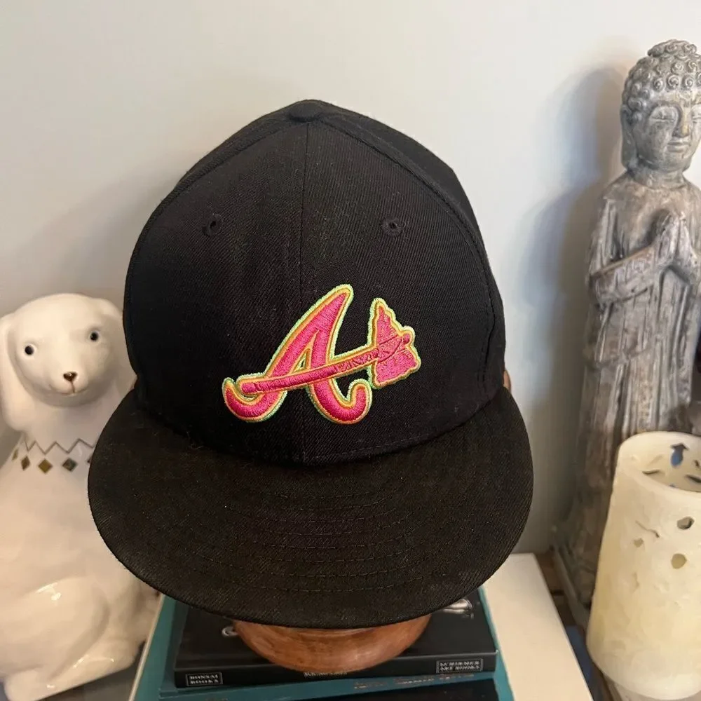 New Era Atlanta Braves Black Summer Sherbet 59FIFTY Fitted Hat ice cream cones